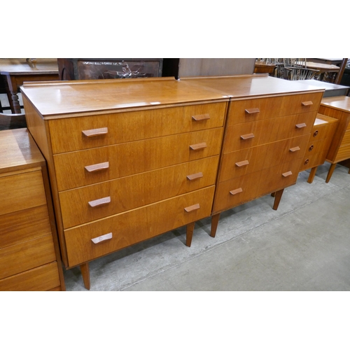 53 - A pair of Gimson & Slater Ltd. Vesper Furniture teak four drawer chests