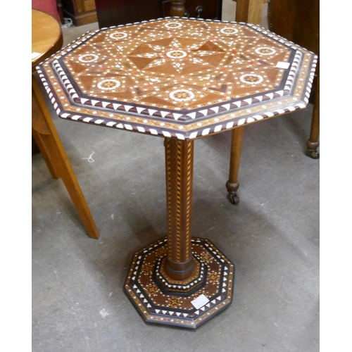 88A - A Moorish mother of pearl and bone inlaid occasional table