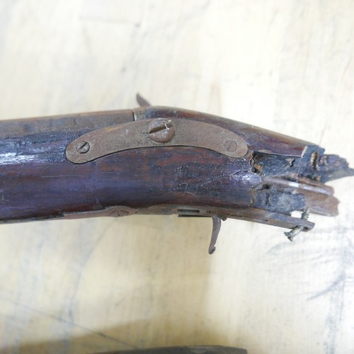 777 - Two muskets, both in parts, for repair/restoration, one marked Sherwood Rengers M Troop 1