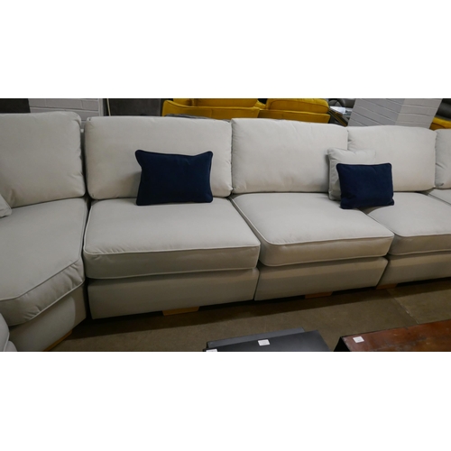 1310 - A Barker & Stonehouse dove grey velvet eight seater corner sofa in five sections RRP £3295 for four ... 