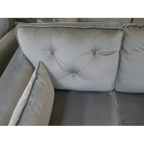 1316 - A grey velvet Hoxton three seater sofa and two seater sofa RRP £1578