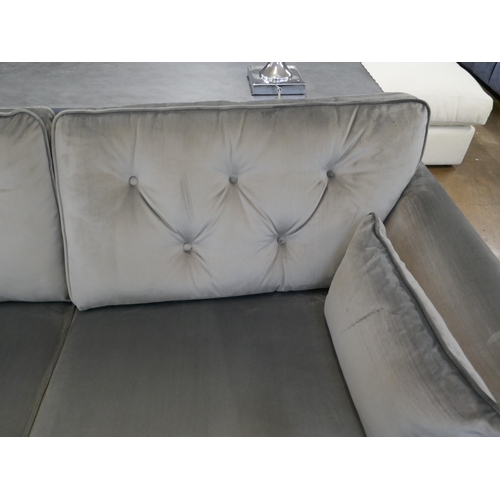 1316 - A grey velvet Hoxton three seater sofa and two seater sofa RRP £1578