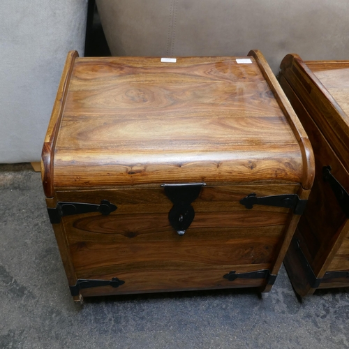 1390 - A hardwood trunk *This lot is subject to VAT