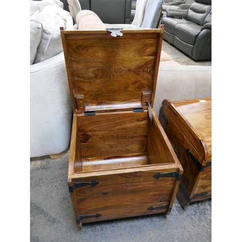 1390 - A hardwood trunk *This lot is subject to VAT