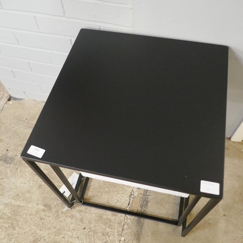 1340 - A black metal nest of two tables