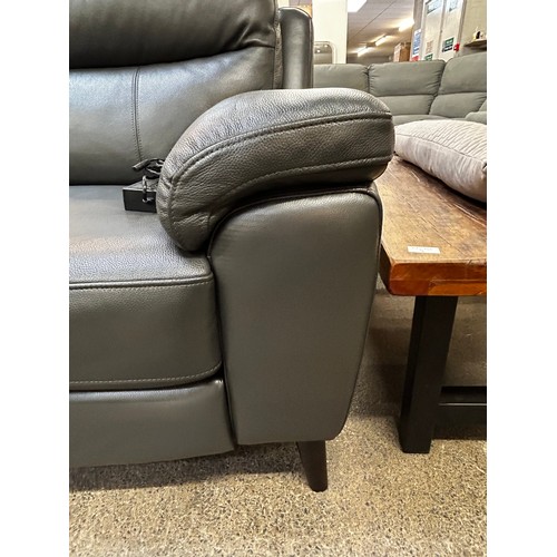 1394 - Grace Grey Leather 2.5 Seat power Recliner sofa, Original RRP £874.99 + VAT (4200-39) *This lot is s... 