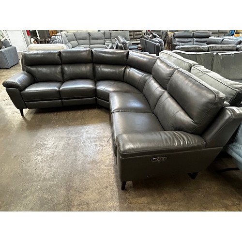 1375 - Grace Grey Leather Corner power Recliner sofa, Original RRP £1583.33 + VAT (4200-8) *This lot is sub... 