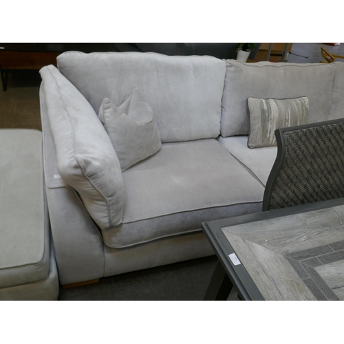 1443 - A Barker & Stonehouse magnesium velvet corner sofa and footstool RRP £3295