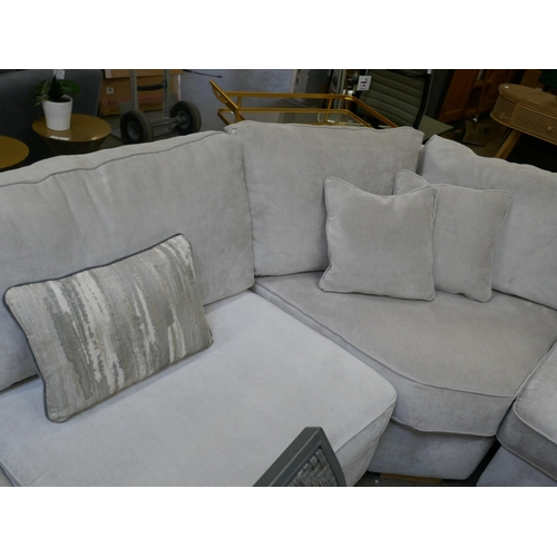 1443 - A Barker & Stonehouse magnesium velvet corner sofa and footstool RRP £3295