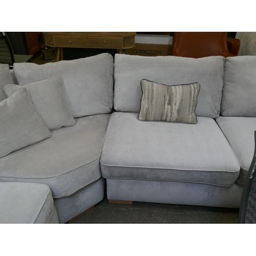 1443 - A Barker & Stonehouse magnesium velvet corner sofa and footstool RRP £3295