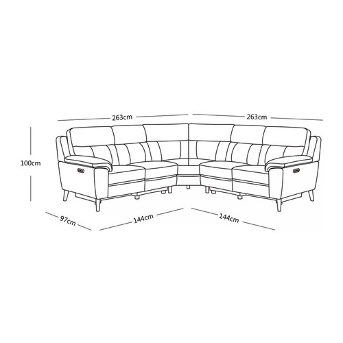 1375 - Grace Grey Leather Corner power Recliner sofa, Original RRP £1583.33 + VAT (4200-8) *This lot is sub... 