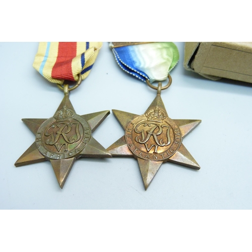 1010 - Four WWII medals including The Atlantic Star with France and Germany bar