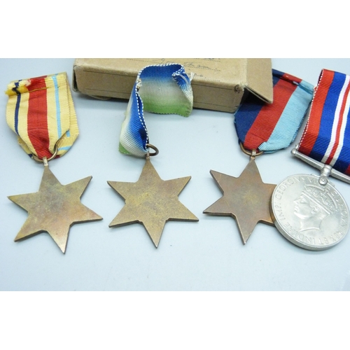 1010 - Four WWII medals including The Atlantic Star with France and Germany bar