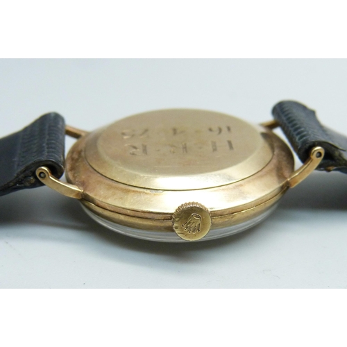 1015 - A 9ct gold cased Rolex Precision wristwatch, the case back bears inscription dated 1975, 31mm case