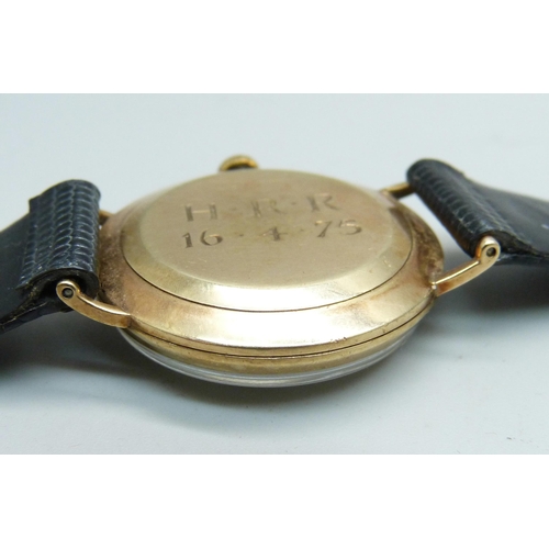 1015 - A 9ct gold cased Rolex Precision wristwatch, the case back bears inscription dated 1975, 31mm case