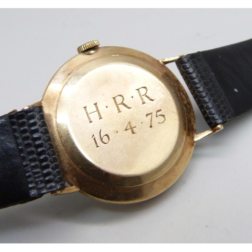 1015 - A 9ct gold cased Rolex Precision wristwatch, the case back bears inscription dated 1975, 31mm case