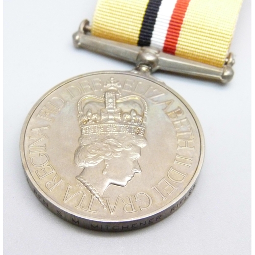 1021 - An Iraq medal, 25226612 RFN. S. M. Mitchener, Rifles