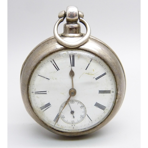 1034 - A silver pair cased pocket watch, Andrew Dempster, New Maud, (in Aberdeenshire), both cases marked C... 