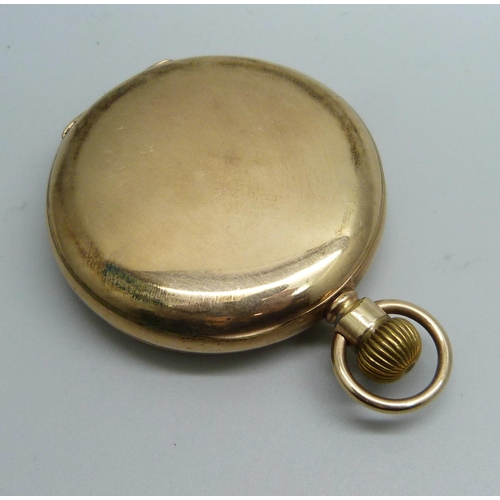 1141 - A Waltham gold plated full-hunter pocket watch