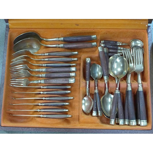 1167 - A bronze and rosewood cutlery set, 101 pieces **PLEASE NOTE THIS LOT IS NOT ELIGIBLE FOR POSTING AND... 