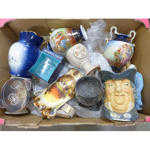 1177A - Ceramics including a Royal Doulton character jug, a/f, Poole Purbeck vase, etc.**PLEASE NOTE THIS LO... 