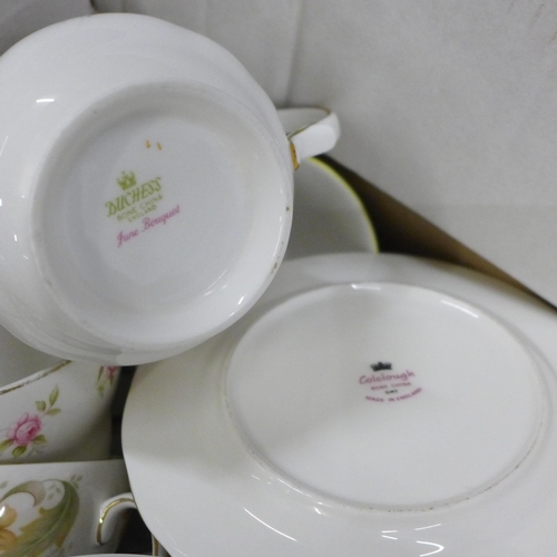 1178 - A collection of teawares and other china including Duchess and Noritake (three boxes) **PLEASE NOTE ... 