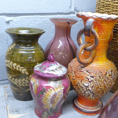 1193 - A collection of vases including crystal, glass, wood and china **PLEASE NOTE THIS LOT IS NOT ELIGIBL... 