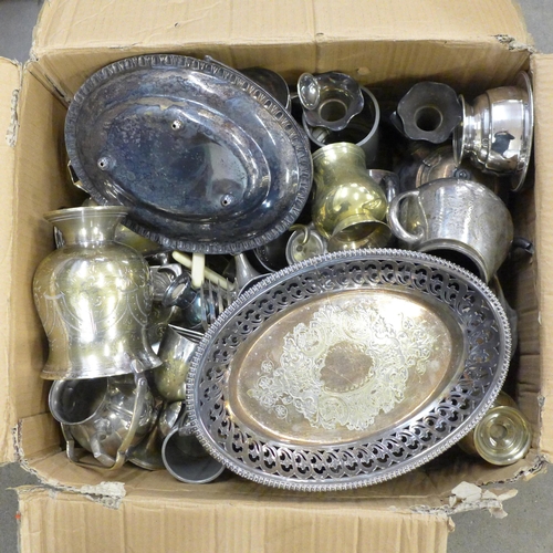 1198 - A collection of pewter and silver plated ware **PLEASE NOTE THIS LOT IS NOT ELIGIBLE FOR POSTING AND... 