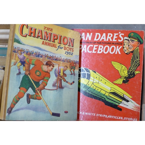 1201 - Two boxes of children's annuals, books, etc., mid 20th Century **PLEASE NOTE THIS LOT IS NOT ELIGIBL... 