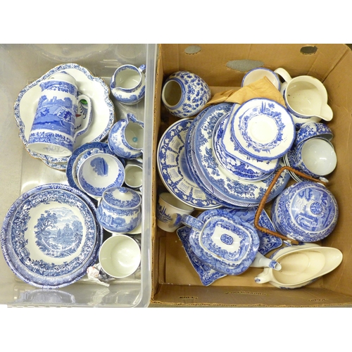 1207 - Two boxes of Copeland Spode Italian and other blue and white china **PLEASE NOTE THIS LOT IS NOT ELI... 