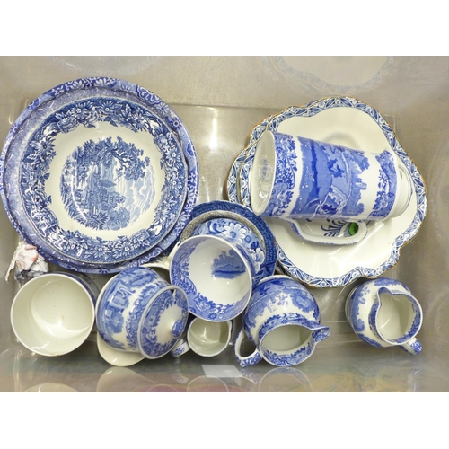 1207 - Two boxes of Copeland Spode Italian and other blue and white china **PLEASE NOTE THIS LOT IS NOT ELI... 