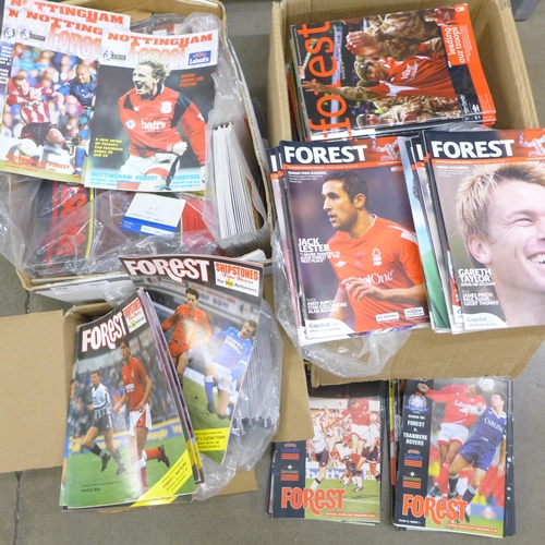 1210 - Approximately 500 Nottingham Forest home programmes; League, FA Cup, League Cup and Friendlies etc.,... 