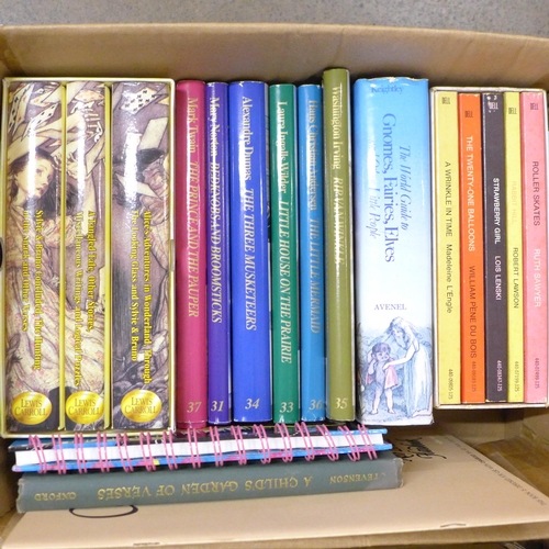 1217 - Five boxes of books including The Complete Lewis Carroll box set, Readers Digest United States refer... 