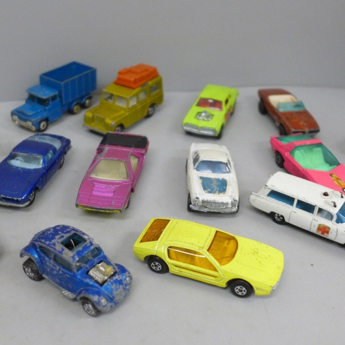 674 - Die-cast model vehicles including Matchbox and Hot Wheels and a rare 1970s UFO Rock Commander 7 cutt... 