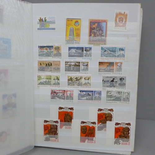 682 - Stamps; world unmounted mint in 32 page stockbook, many in complete sets