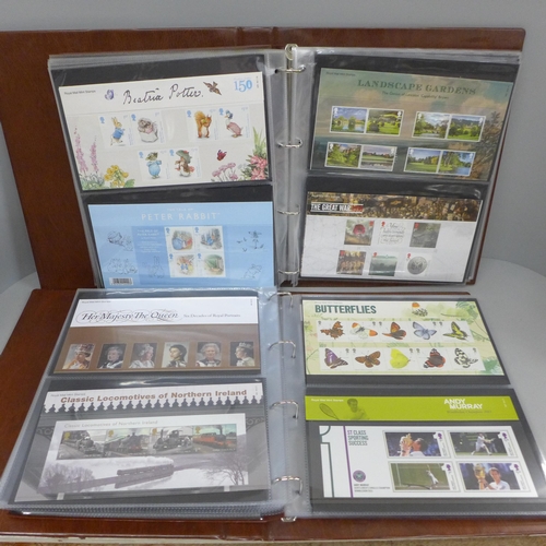 690 - Great Britain; 2011-2016 commemorative presentation packs in two special Post Office albums, 98 pack... 