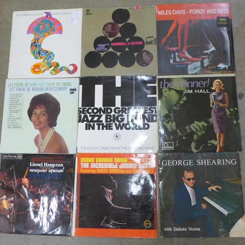 695 - Fifteen jazz LP records including Miles Davis, John Coltrane