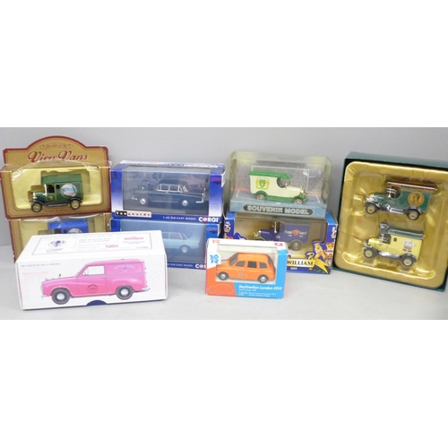 704 - A collection of nine die-cast model vehicles; Days Gone HRH The Prince of Wales 60th Birthday Set, e... 