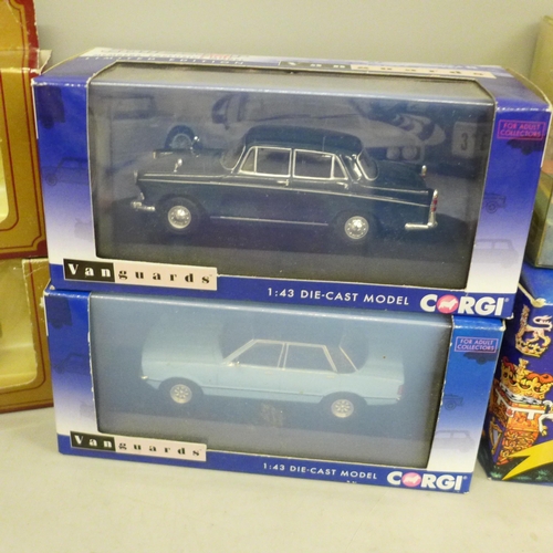 704 - A collection of nine die-cast model vehicles; Days Gone HRH The Prince of Wales 60th Birthday Set, e... 