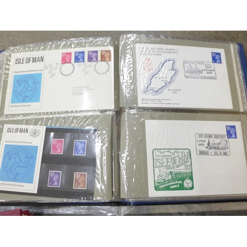 706 - Stamps; a box of Isle of Man stamp albums, covers, booklets, presentation packs, etc.