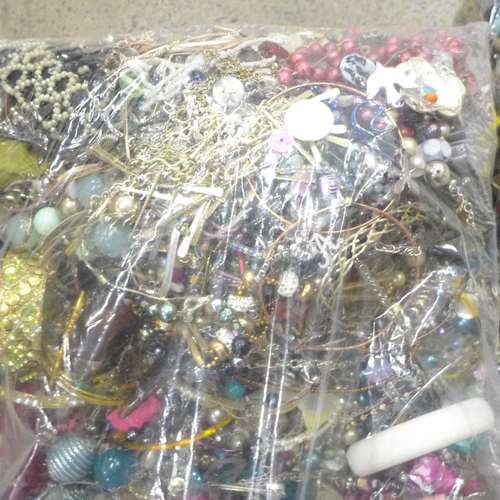 707 - Three large bags of costume jewellery