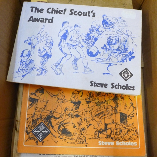 723 - Boy Scouts memorabilia including fourteen The Scout comics from the 1920s, 23 various books and 20 a... 