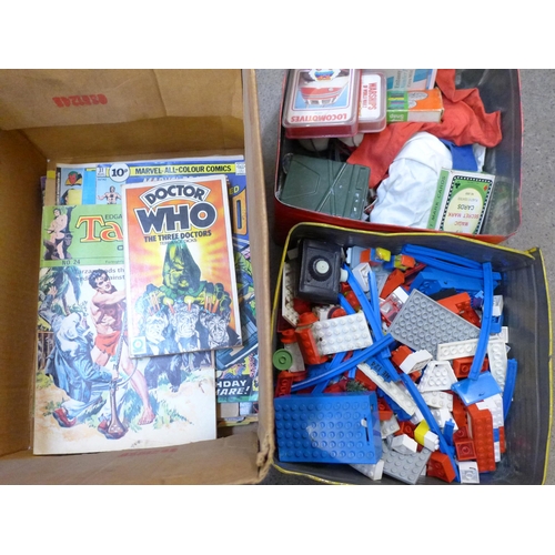 728 - 1980s comics, Lego, Action Man clothes, etc.