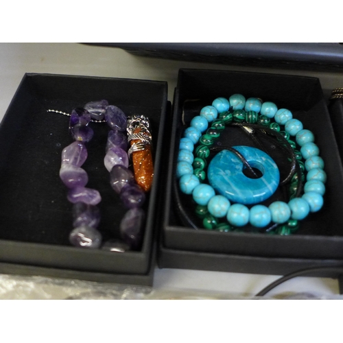 739 - A collection of semi-precious stone jewellery