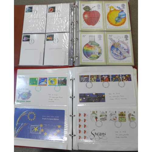 749 - An album of 1990s stamps first day covers and an album of first day issue PHQ Post Office Picture Ca... 