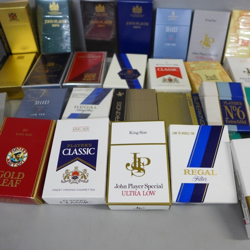 754 - A collection of 44 mostly dummy cigarette packs from Imperial Tobacco 1970s-80s used in tobacco mark... 