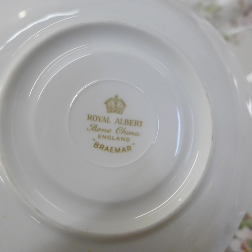 773 - A collection of Royal Albert china, Moonlight Rose, Brigadoon, Lady Hamilton, Haworth and Braemar (t... 