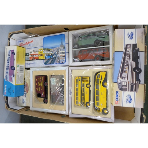 774 - Seven Corgi Commercials and Classics model vehicle sets including Corgi Blackpool Set, boxed