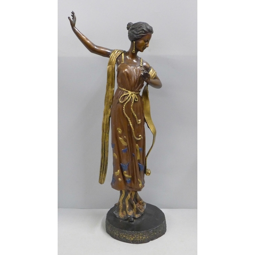 783 - A bronze Art Nouveau figure, 54cm