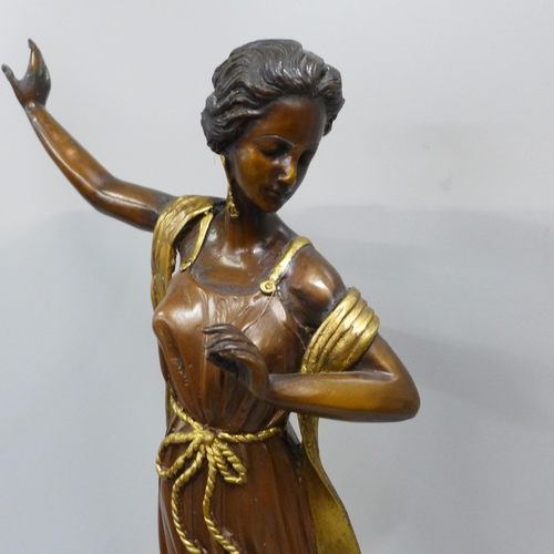 783 - A bronze Art Nouveau figure, 54cm